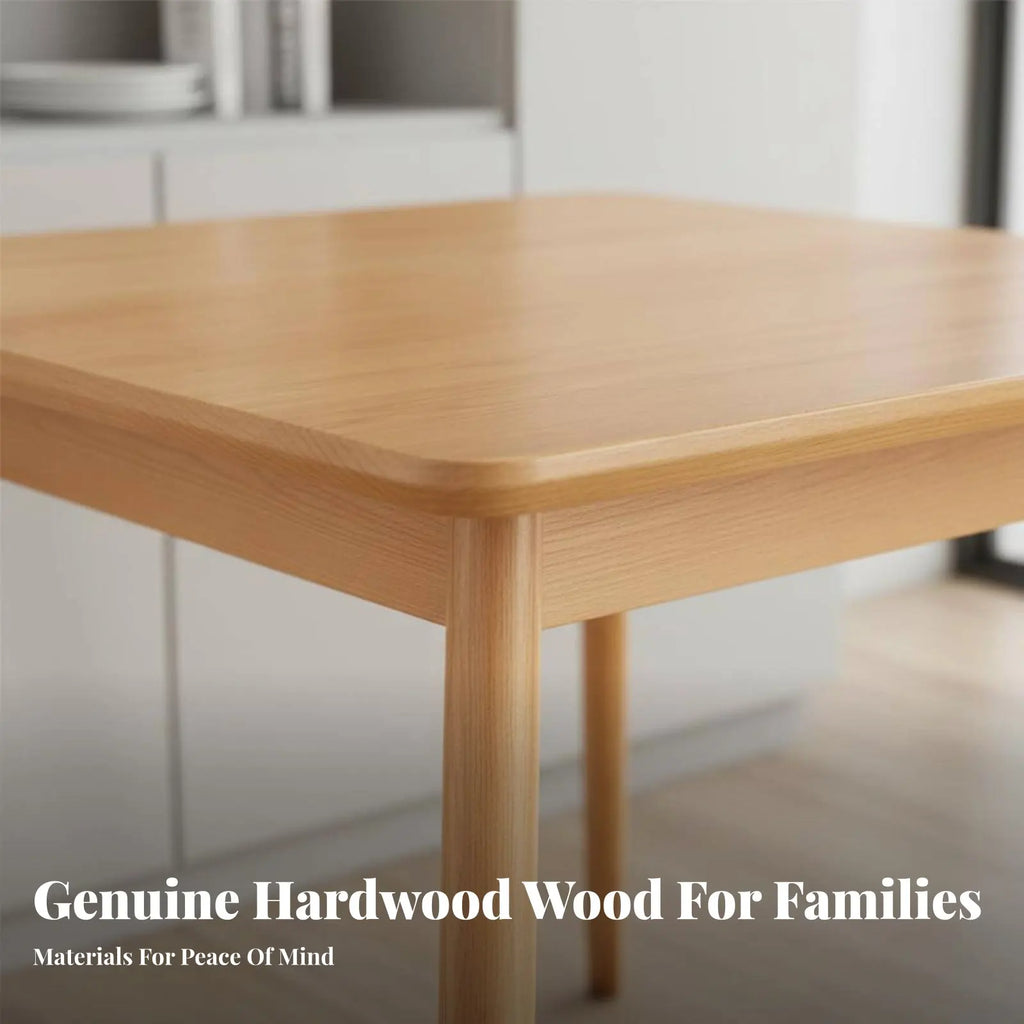 Square Dining Table Set with 4 Chairs – Solid Rubberwood