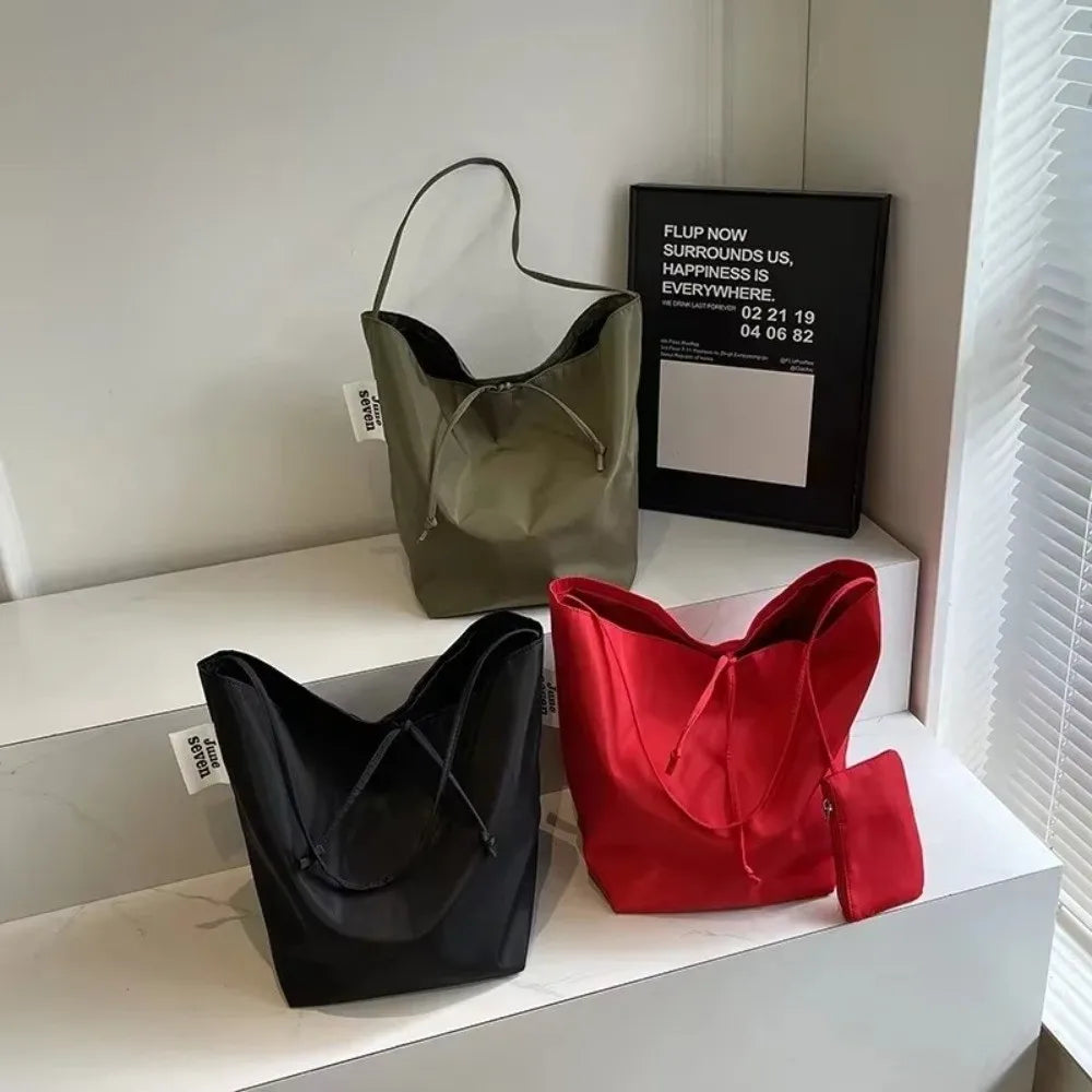 Large Capacity Soft Nylon Shoulder Tote Bag for Women
