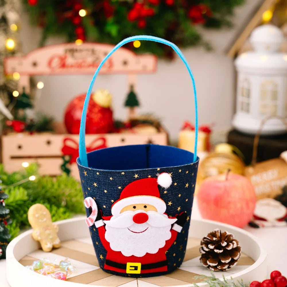 Santa Claus Christmas Gift Bag – Washable Reusable Candy Bag
