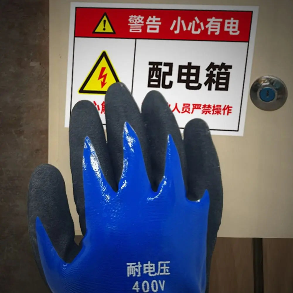 400V Insulating Rubber Electrician Gloves | Industrial Safety