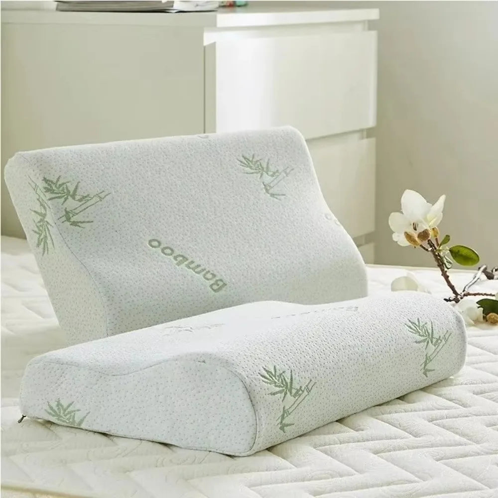 Slow Rebound Bamboo Fiber Memory Foam Pillow – 40×25cm
