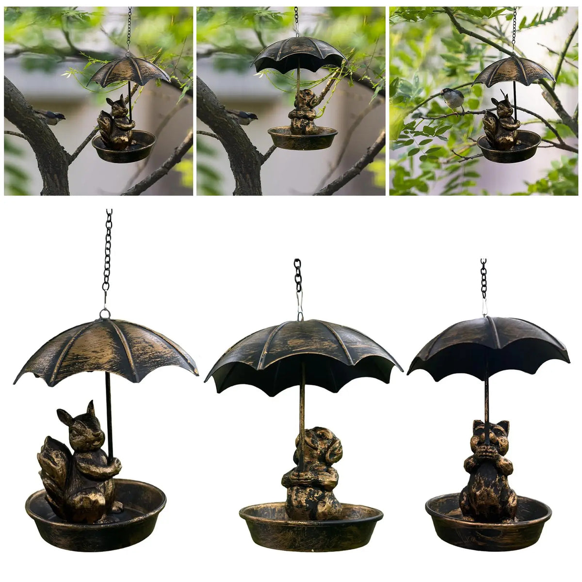 Kesoto Hanging Iron Bird Feeder – Garden Patio Decor & Gift