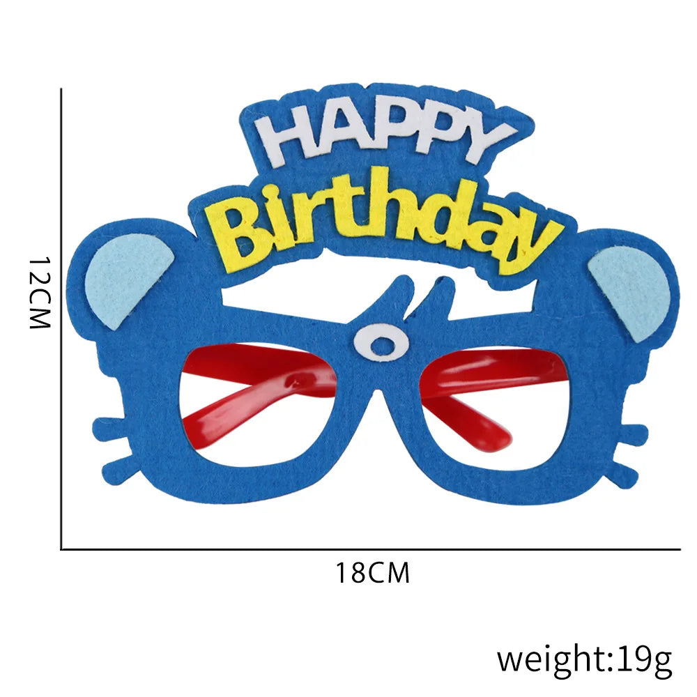 Kids Birthday Cartoon Animal Felt Glasses – Fun Party Props