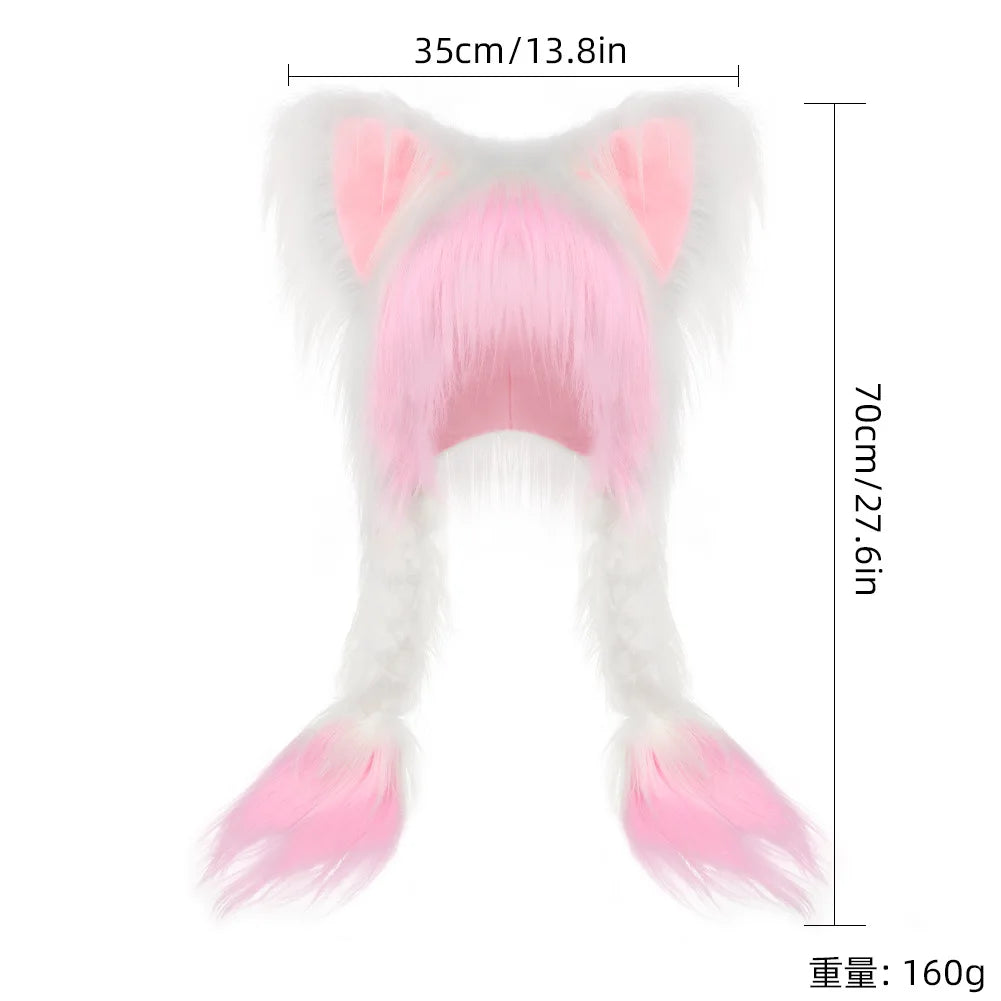 Anime Cat Ear Plush Hat – Y2K Cosplay Cap | Cute & Kawaii