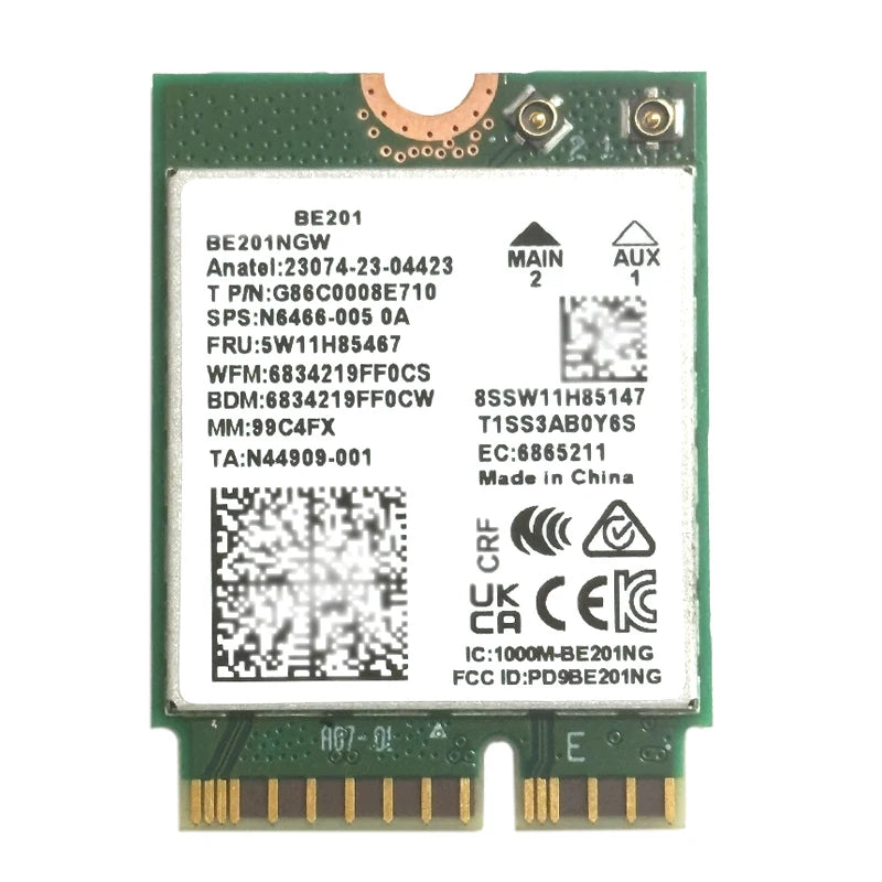WiFi 7 BE201 Tri-Band M.2 CNVIO3 Wireless Card BT5.4 8774Mbps