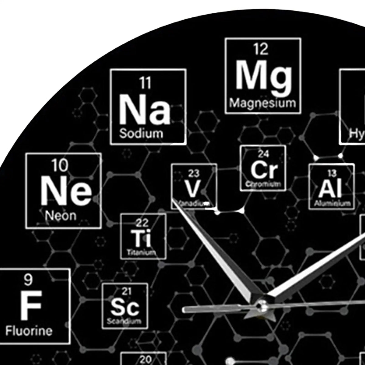 Periodic Table Wall Clock – Silent Non-Ticking Science Décor