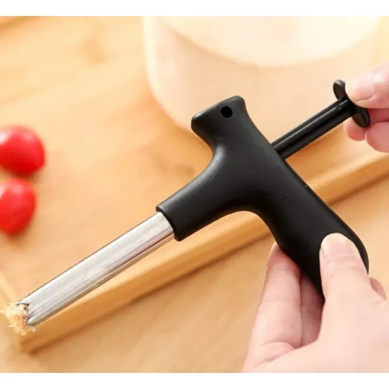 Stainless Steel Coconut Opener Driller Tool + Cleaning Stick