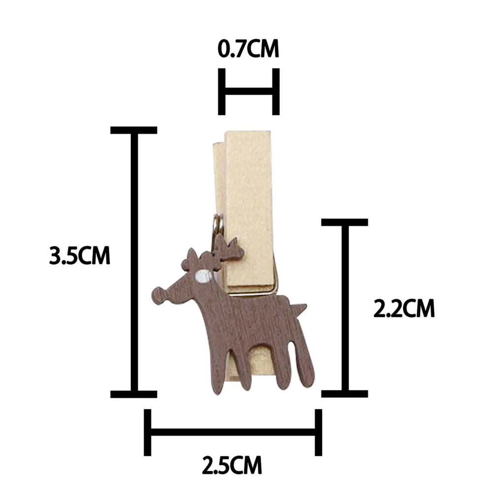 50-Piece Christmas Wooden Clips – DIY Holiday Craft Pins