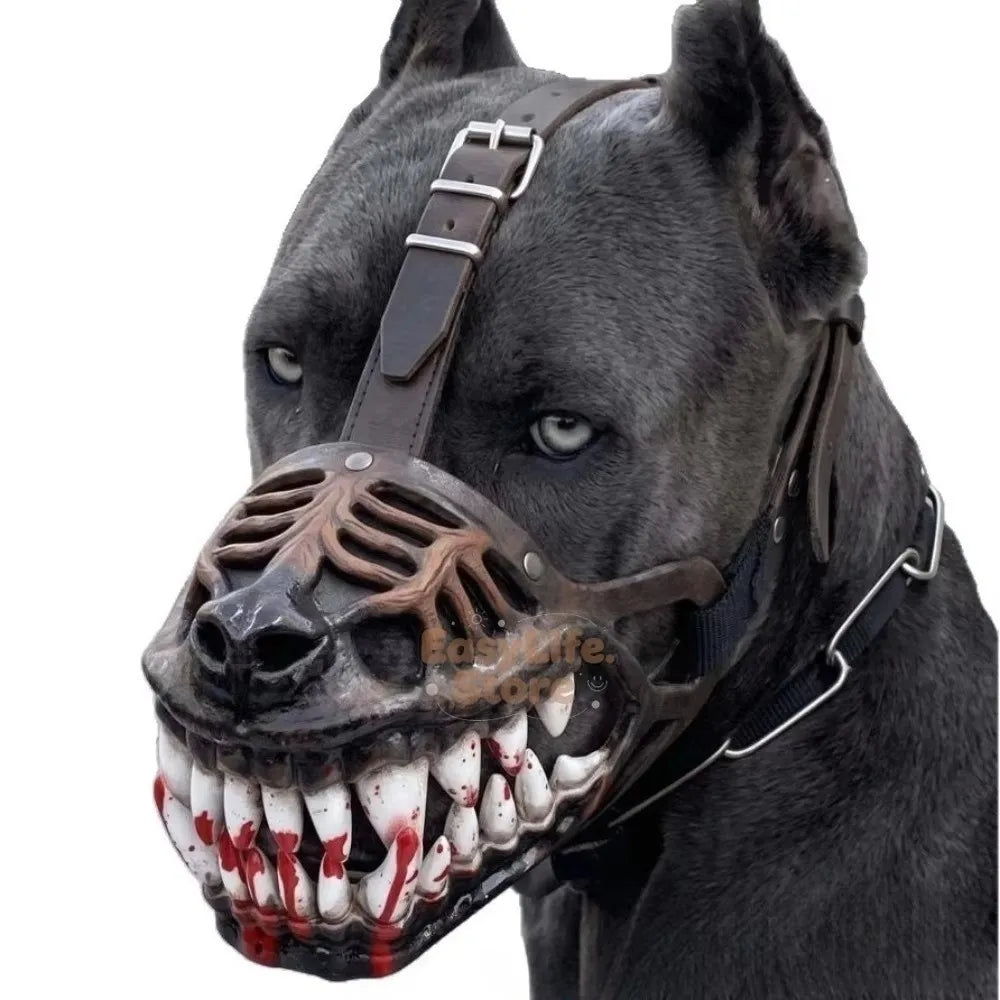 Monster Dog Muzzle – Hell Hound Scary Teeth, S to XL
