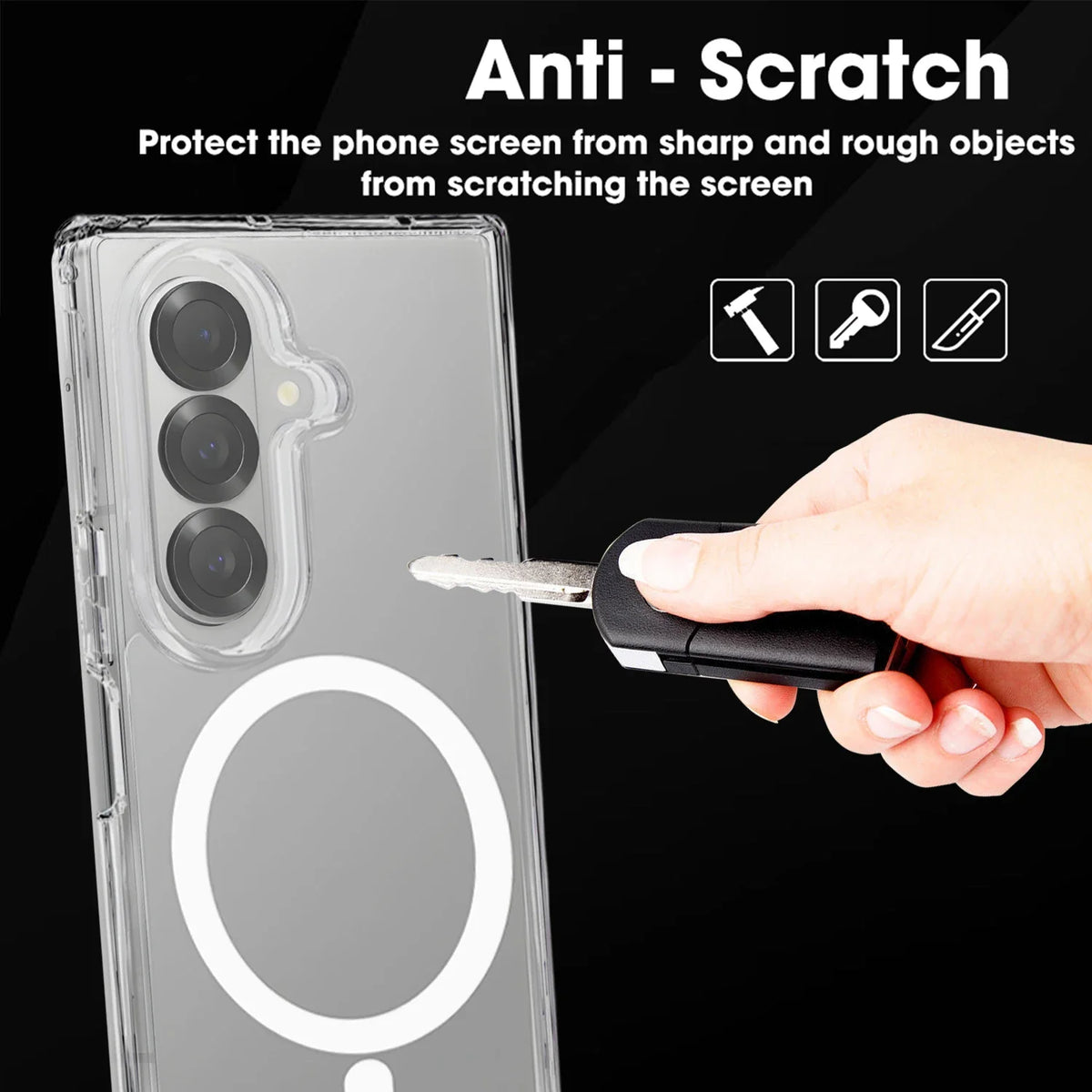 Transparent Magnetic Case Samsung Galaxy Z Fold 7 – MagSafe