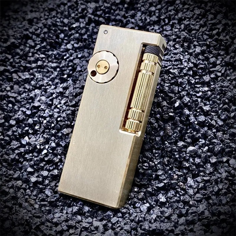 Retro Brass Kerosene Lighter | Arm-Lift Sliding Wheel Design