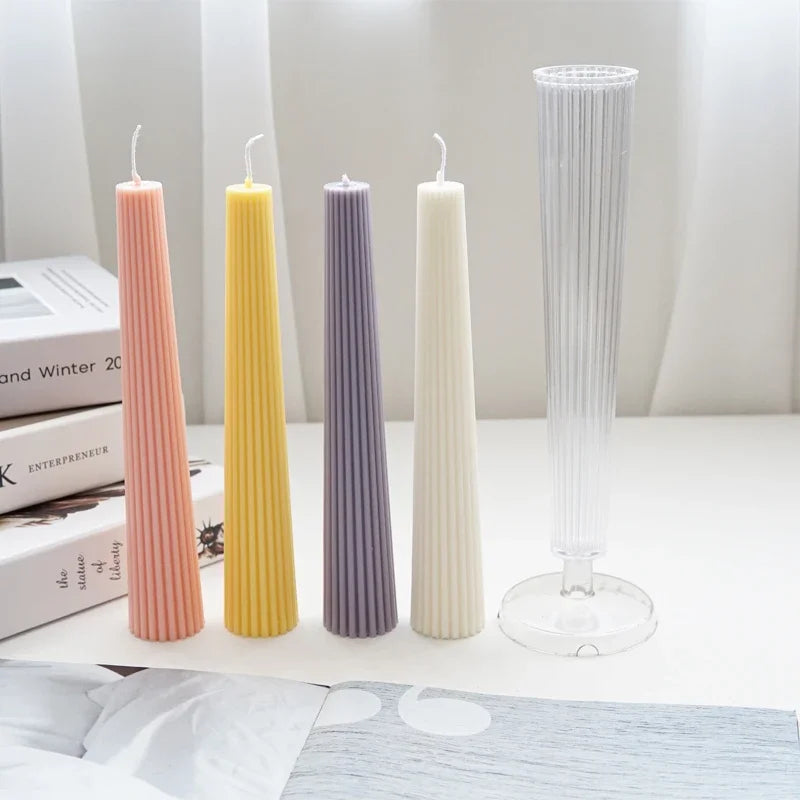 Striped Column Pillar Candle Mold – DIY Church Candle Making Kit
