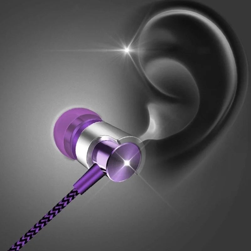 BAPPSUS Nylon Braided Wired Earbuds with Mic & Heavy Bass