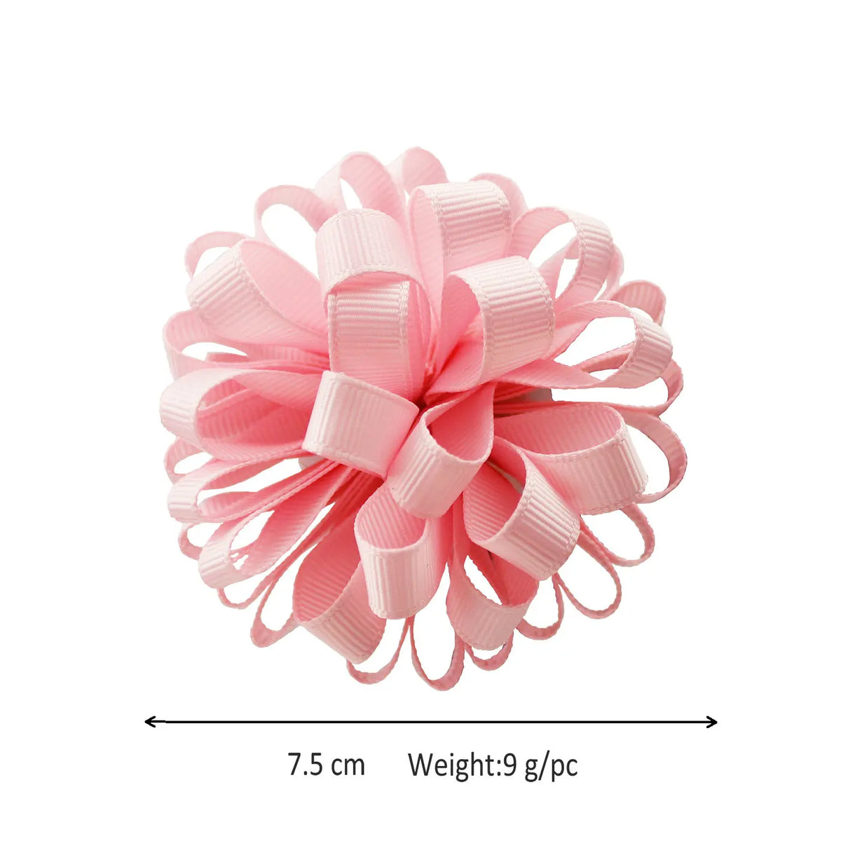 2-Pack Girls Grosgrain Ribbon Loopy Puff Hair Bow Clips