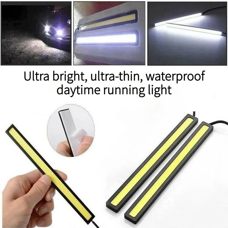 COB LED Daytime Running Light Strip – Waterproof 12V Universal