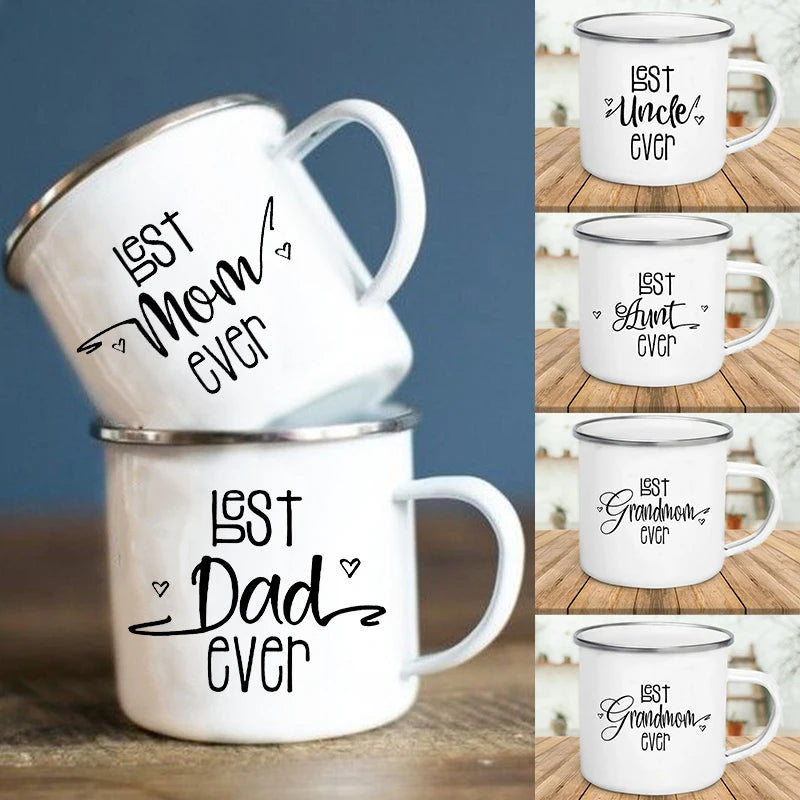 Best Mom & Dad Ever Enamel Mug – 360ml Gift Drinkware
