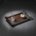 Decorative Wood & Metal Tray with Handles | Vanity Organizer