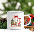 Christmas Deer Dinosaur Enamel Mug – Festive Kids Gift