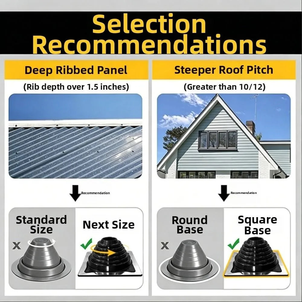 Silicone Roof Pipe Boot – Flexible Waterproof Vent Cover