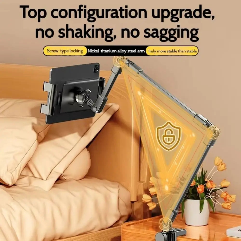 Foldable Tablet & Phone Stand – 3-Section Arm, 5–12 Inch