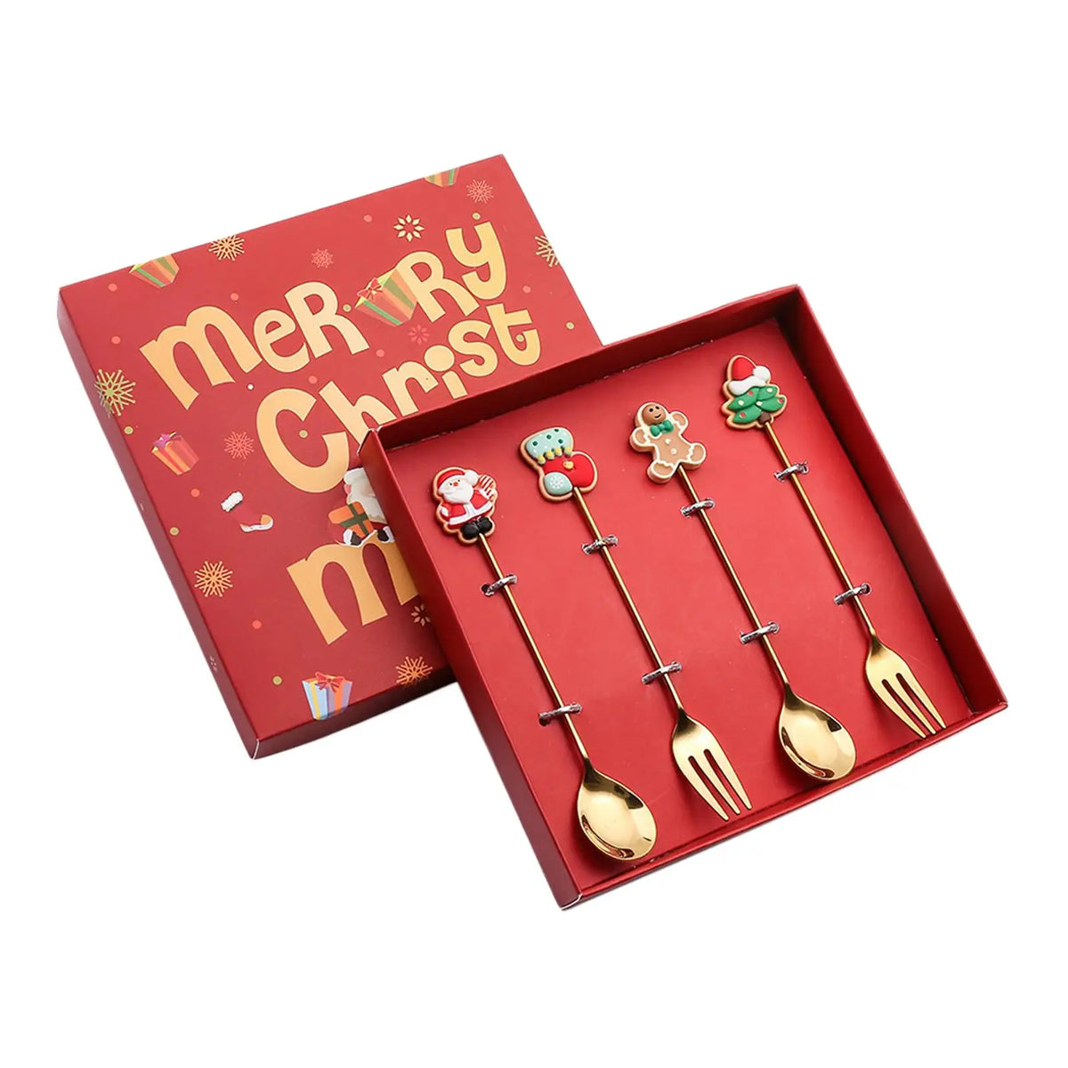 Santa Christmas Stainless Steel Cutlery Set – Spoons & Forks