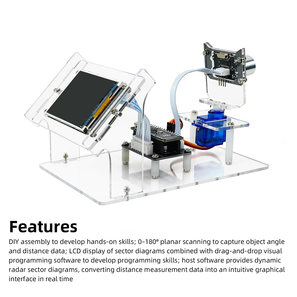 HU-091 Ultrasonic Radar Scanner DIY Kit – LCD & Graphical Coding