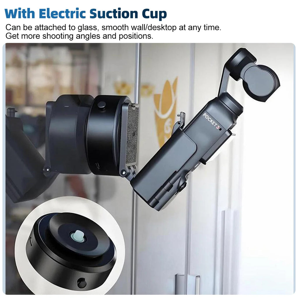 Magnetic Steering Holder & Suction Base for DJI Osmo Pocket 3