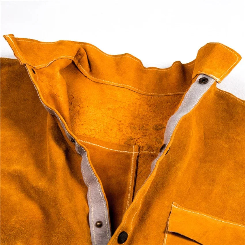 Cowhide Leather Welding Jacket – Flame-Resistant Unisex L/XL