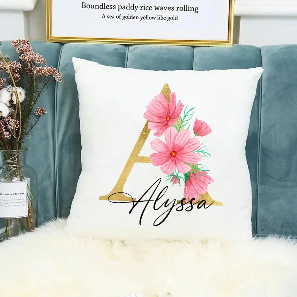 Personalised Initial Name Cushion Cover | Custom Pillowcase Gift
