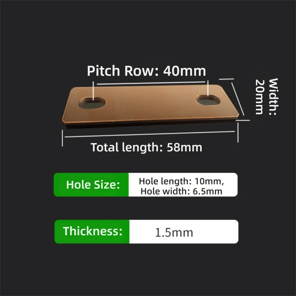 Copper Battery Busbar Connector M6 | 30Ah–300Ah Lithium