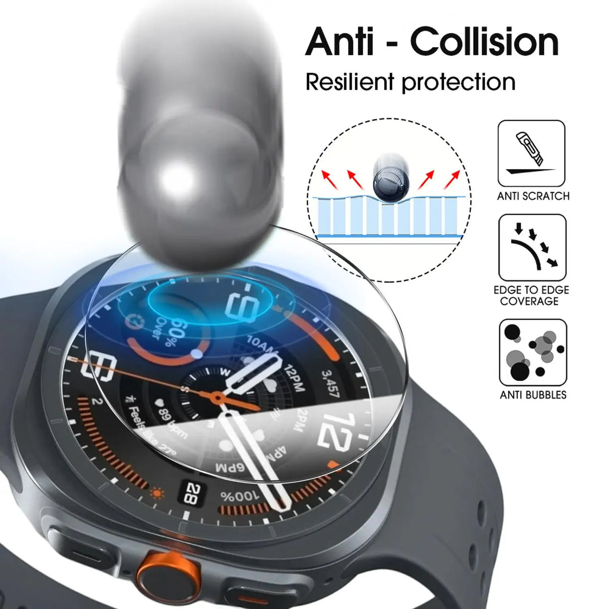Samsung Galaxy Watch 9 & Ultra HD Tempered Glass Screen Protector