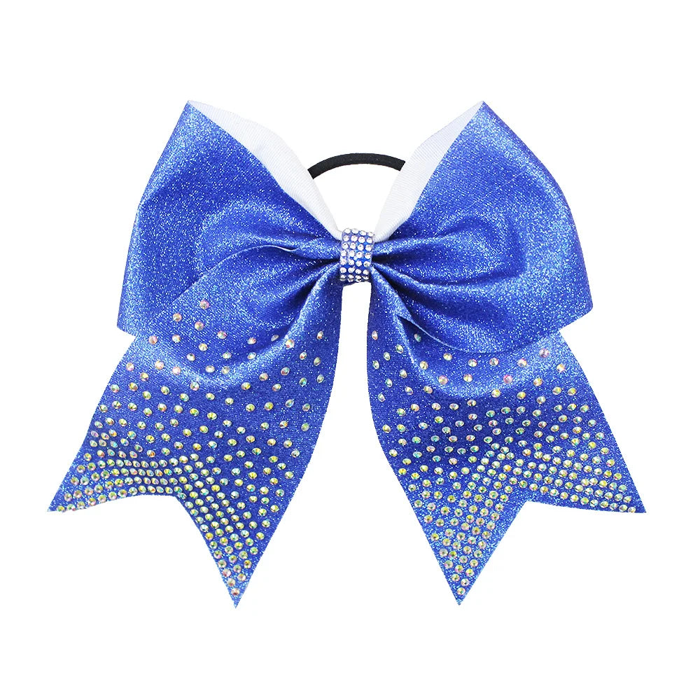 12-Pack 8" Diamond Rhinestone Cheer Bow – Girls & Women