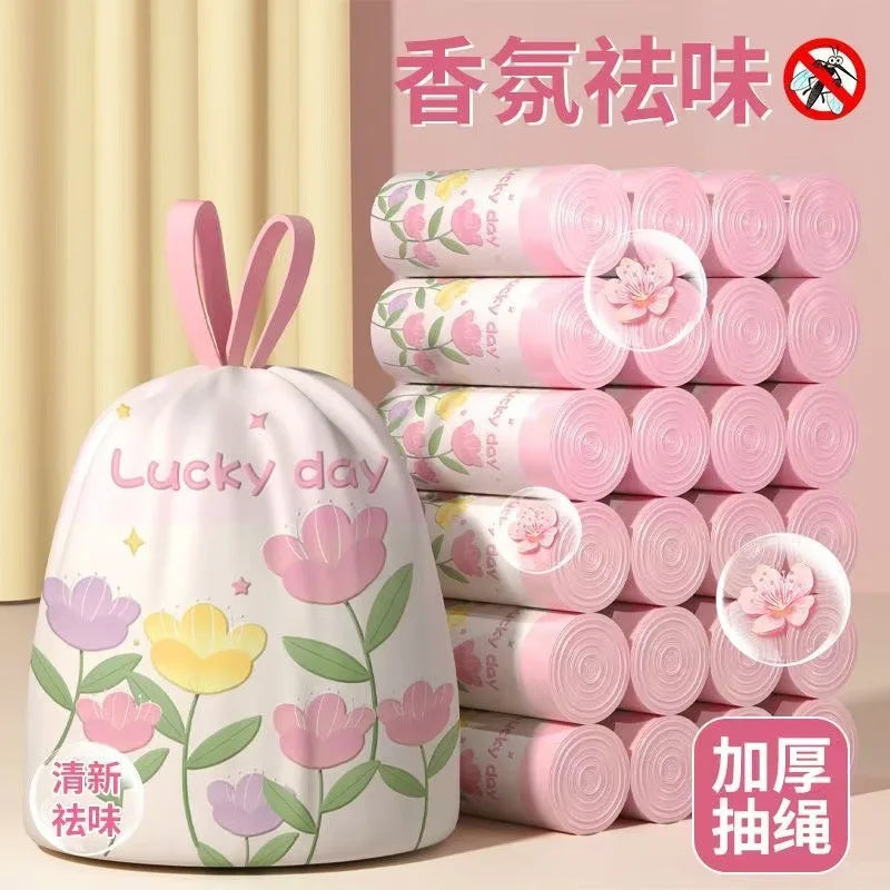 50-Count Scented Drawstring Trash Bags – 20L Cute Bin Liners