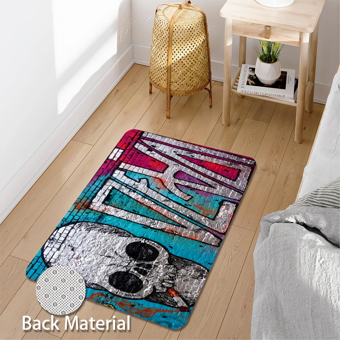 Woodland Fox Floral Doormat – Watercolor Autumn Art Print Rug