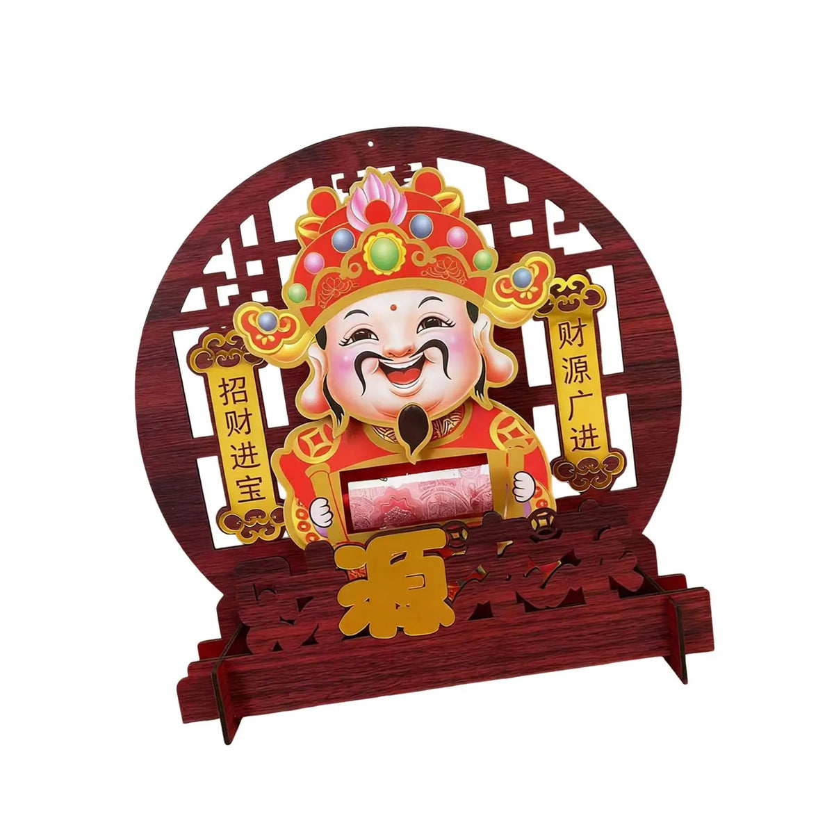 Wooden Feng Shui Blessing Ornament | Chinese New Year Tabletop Sign