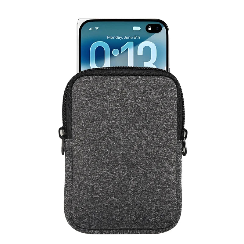 Universal Foldable Phone Waist Bag | Soft Fabric Pouch