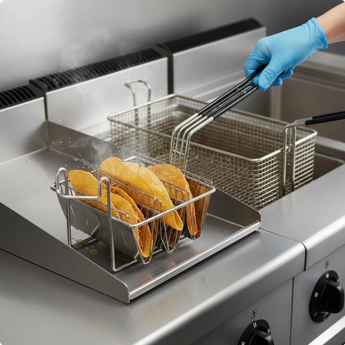 Stainless Steel Taco Holder Deep Fryer Basket | Restaurant Use