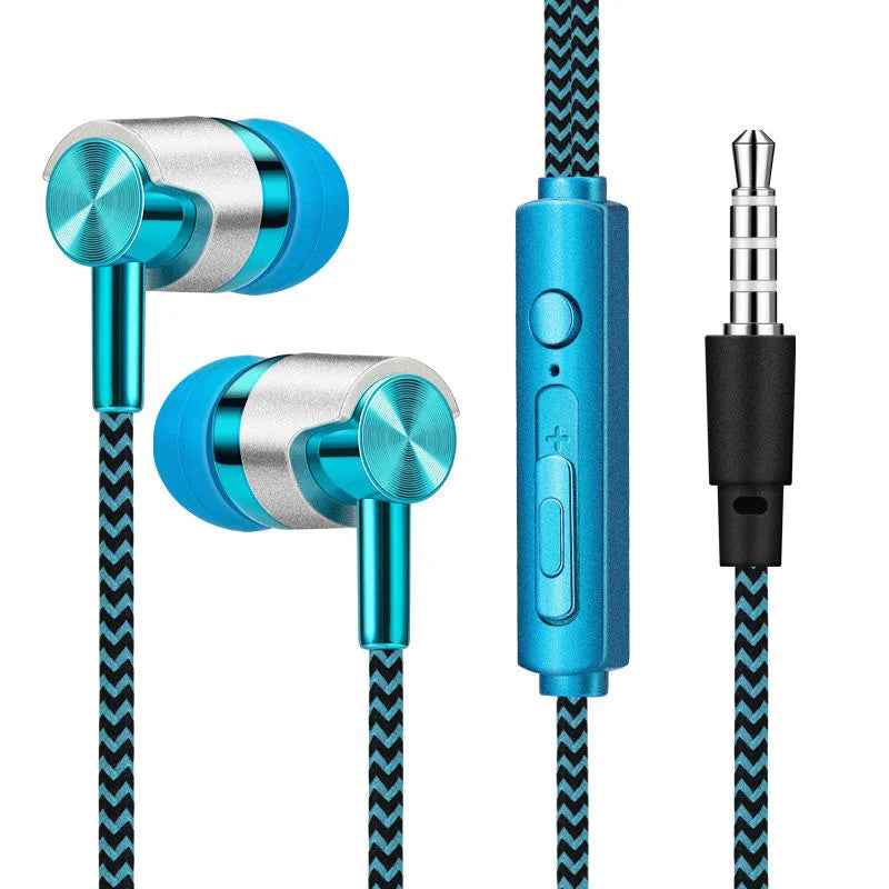BAPPSUS Nylon Braided Wired Earbuds with Mic & Heavy Bass