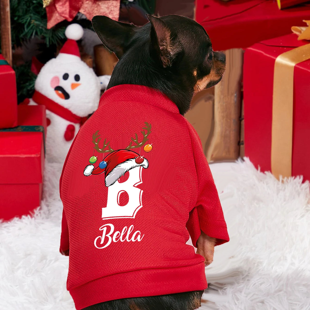 Personalised Christmas Dog Hoodie | Custom Name Pet Clothes