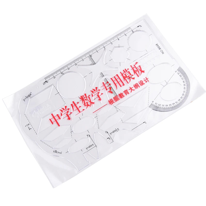 Multi-Function Geometry Template Ruler – Math Drawing Tool