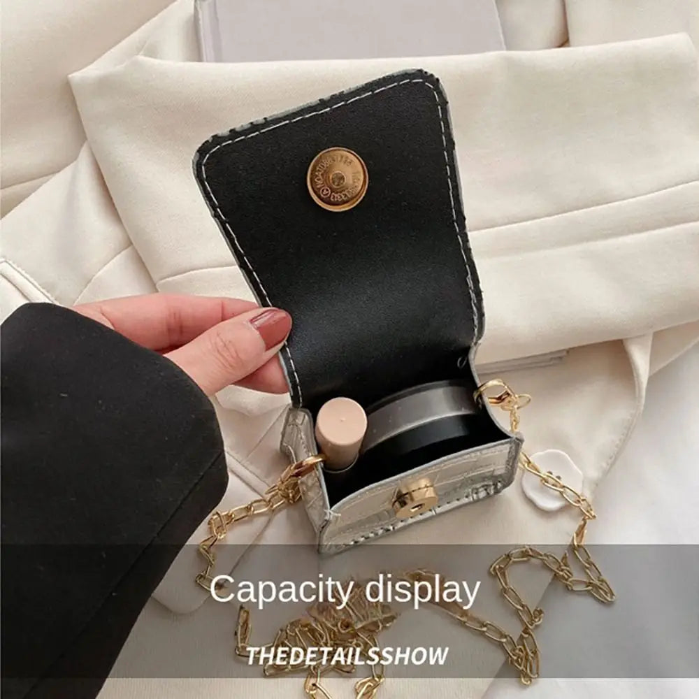 Cute Mini Crossbody Bag – Chain PU Shoulder Bag for Women