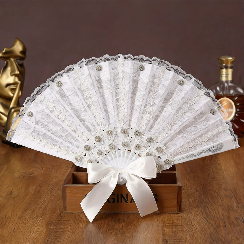 Snow White Feather Foldable Fan – Bridal Wedding Decoration