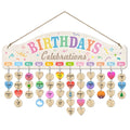 Wood Birthday Calendar Board with Hemp Rope & DIY Tags