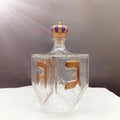 Judaica Star of David Glass Wine Decanter | Purple Crown Lid