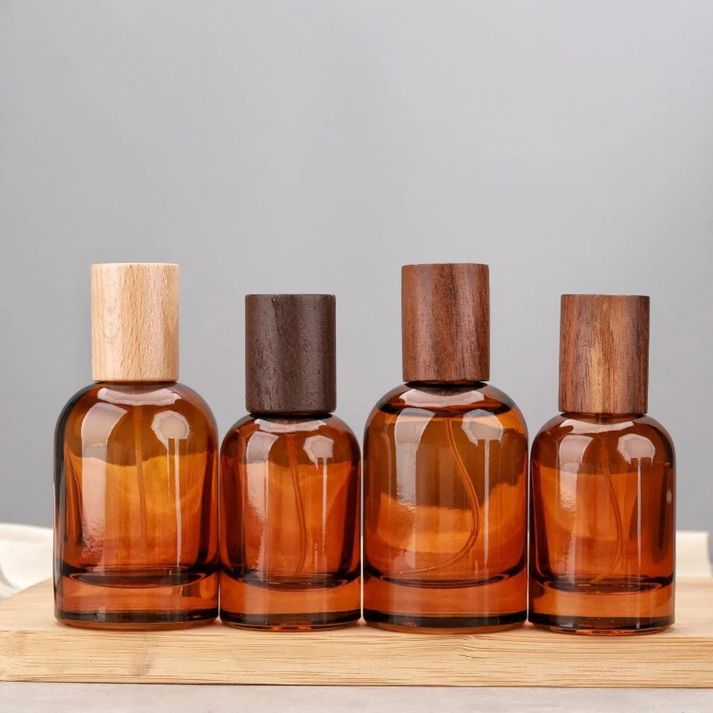 Refillable Amber Glass Perfume Spray Bottle | Travel Size