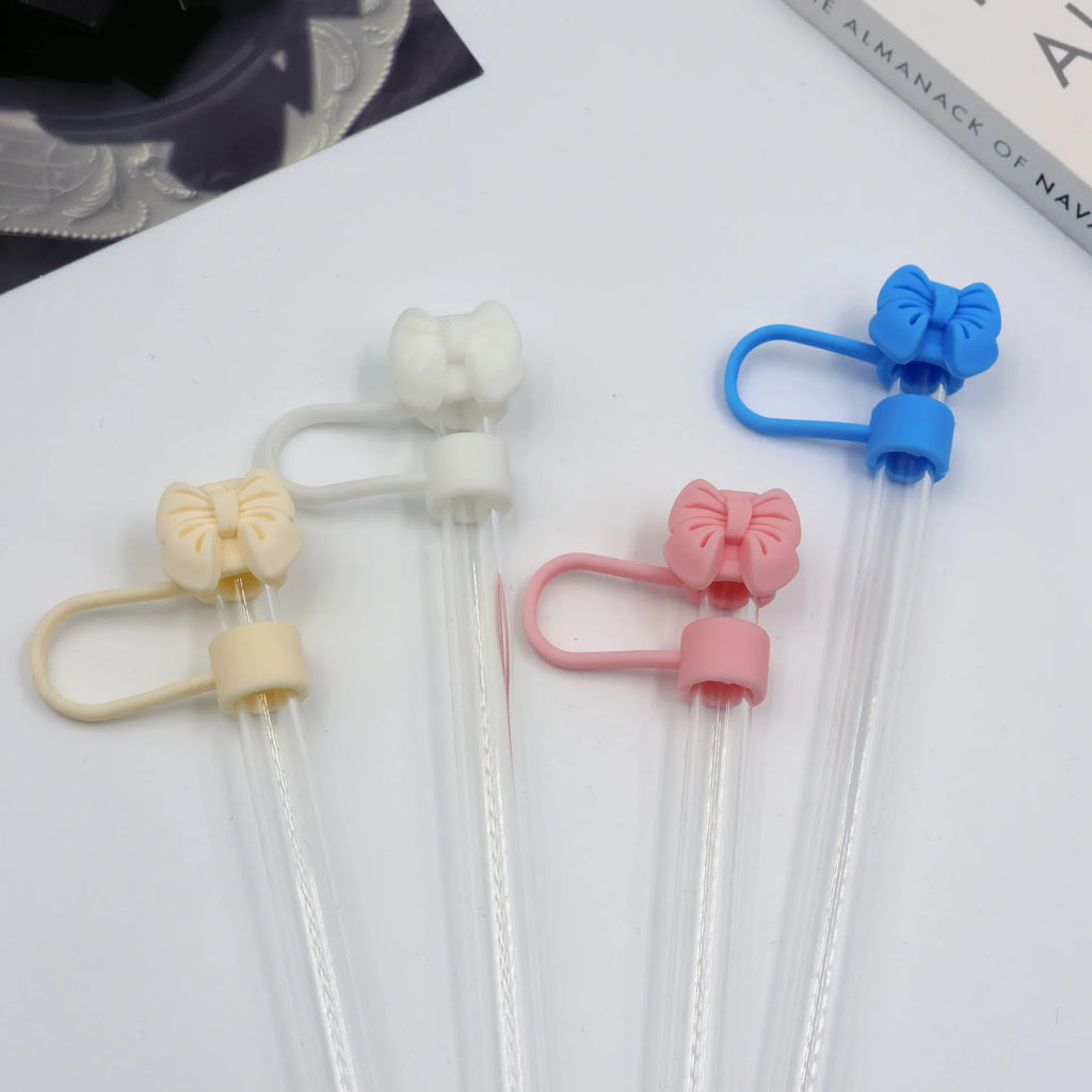 Cute Bow Silicone Straw Topper Cap – 10mm Tumbler Accessory