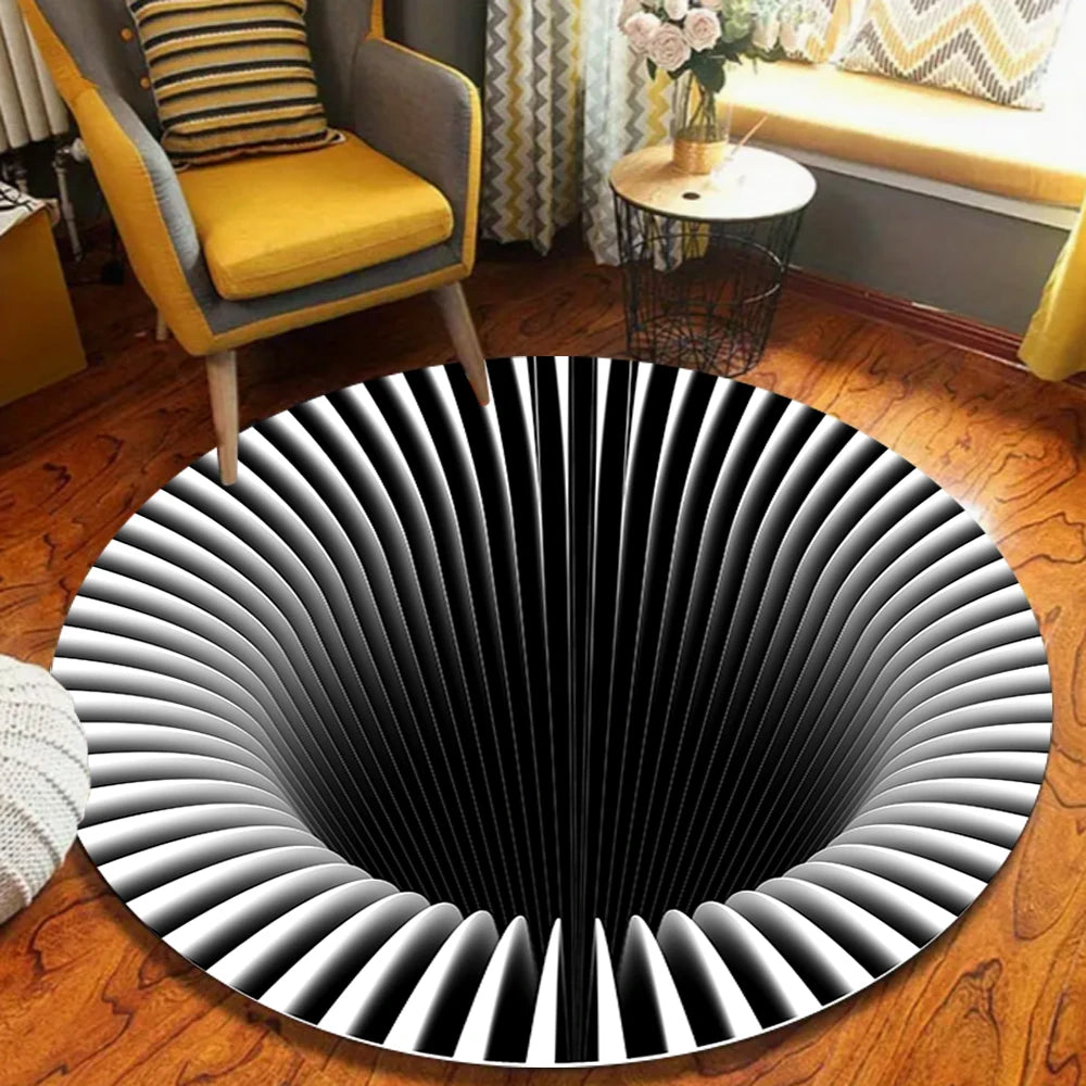 Round Non-Slip Flannel Floor Rug | Modern Home Décor Mat