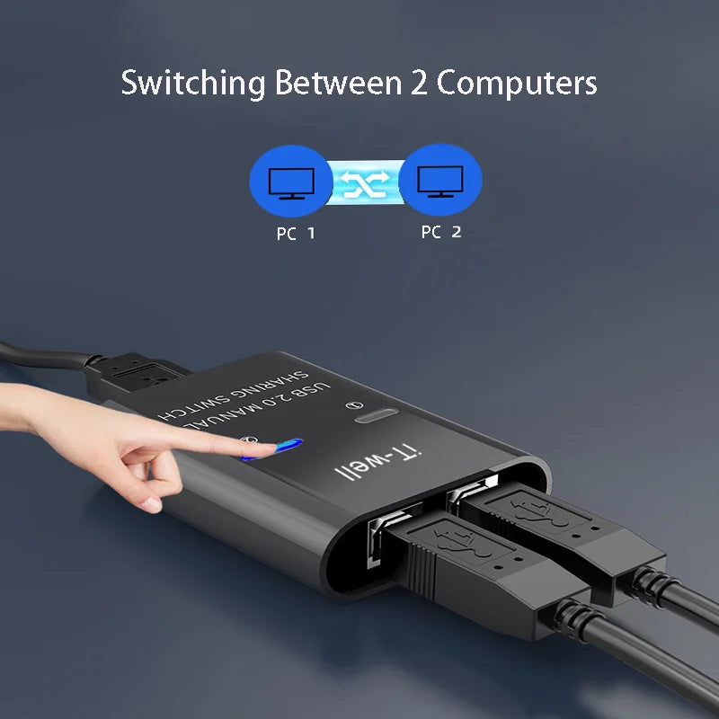 USB 2-Port Printer Switch HUB – Share Printer Between 2 PCs