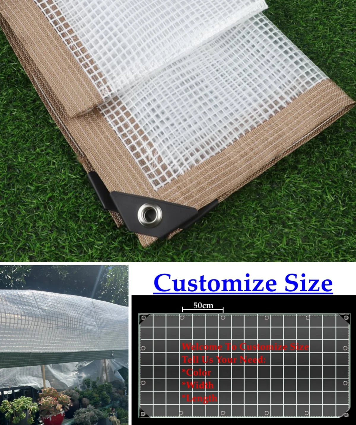 Customizable Transparent PE Waterproof Tarpaulin Cover