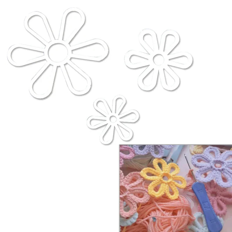 50-Pack Plastic Six Petal Flower Weaving DIY Craft Accessories